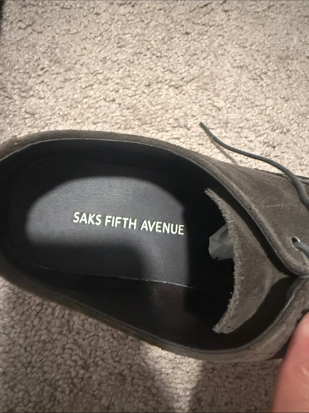 Saks Fifth Avenue Brown Suede Wingtip Derby Shoes